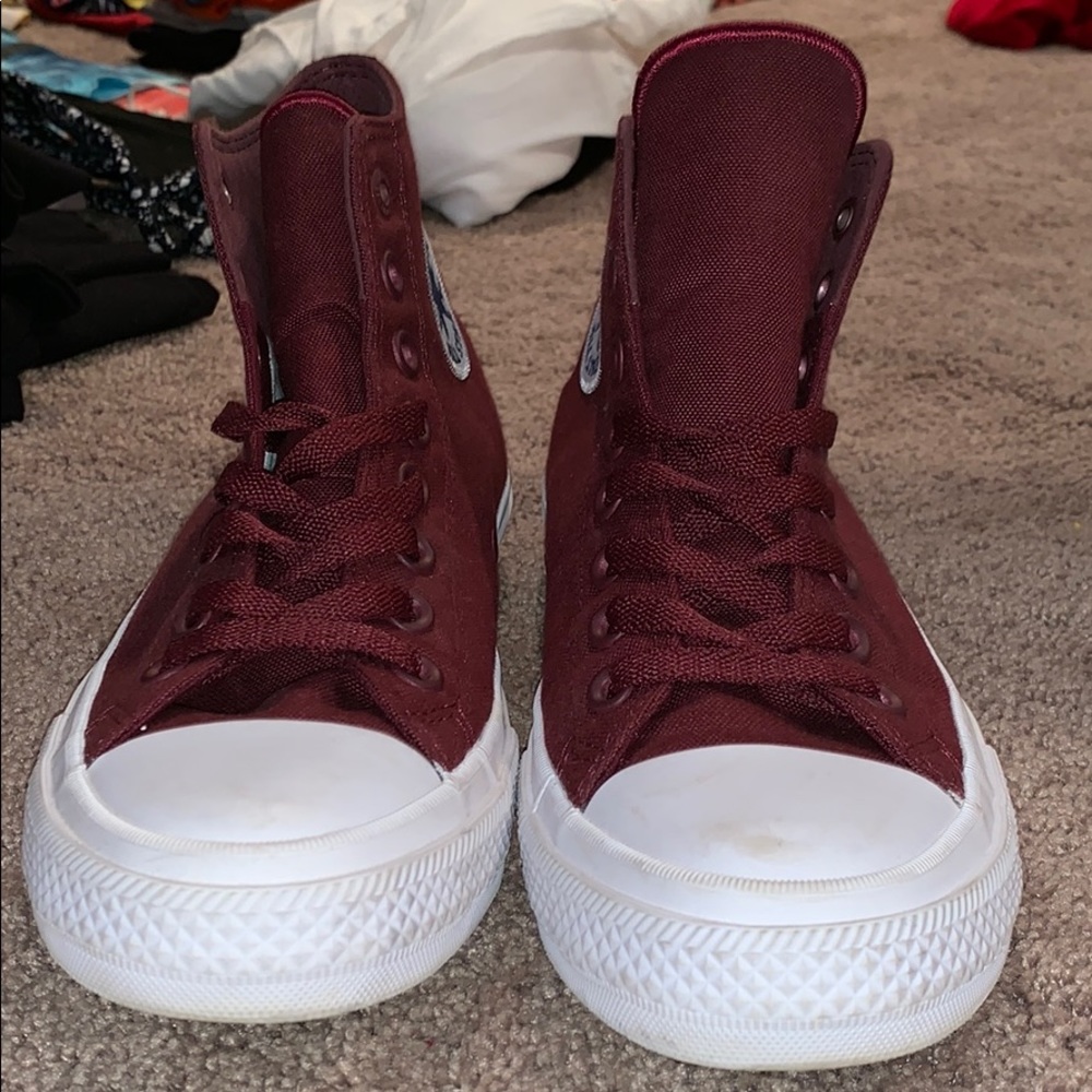 Maroon High Top Converse